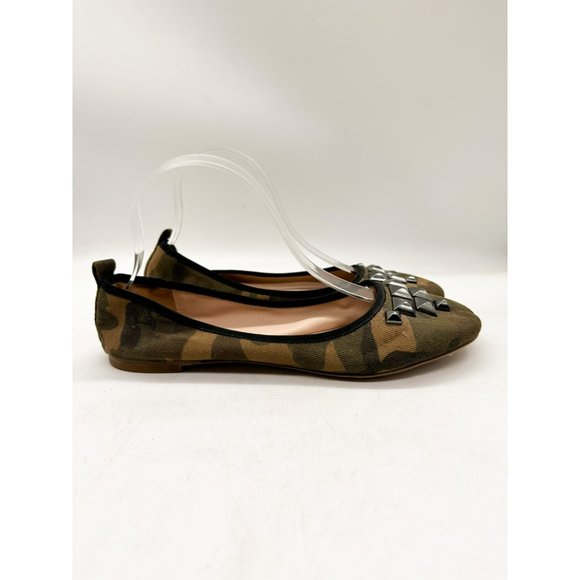 Marc Jacobs Women's Cleo Studded Ballerina Ballet Flat Camouflage 9 - Picture 4 of 11